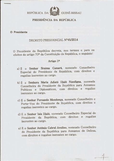 decreto presidencial no 45/18